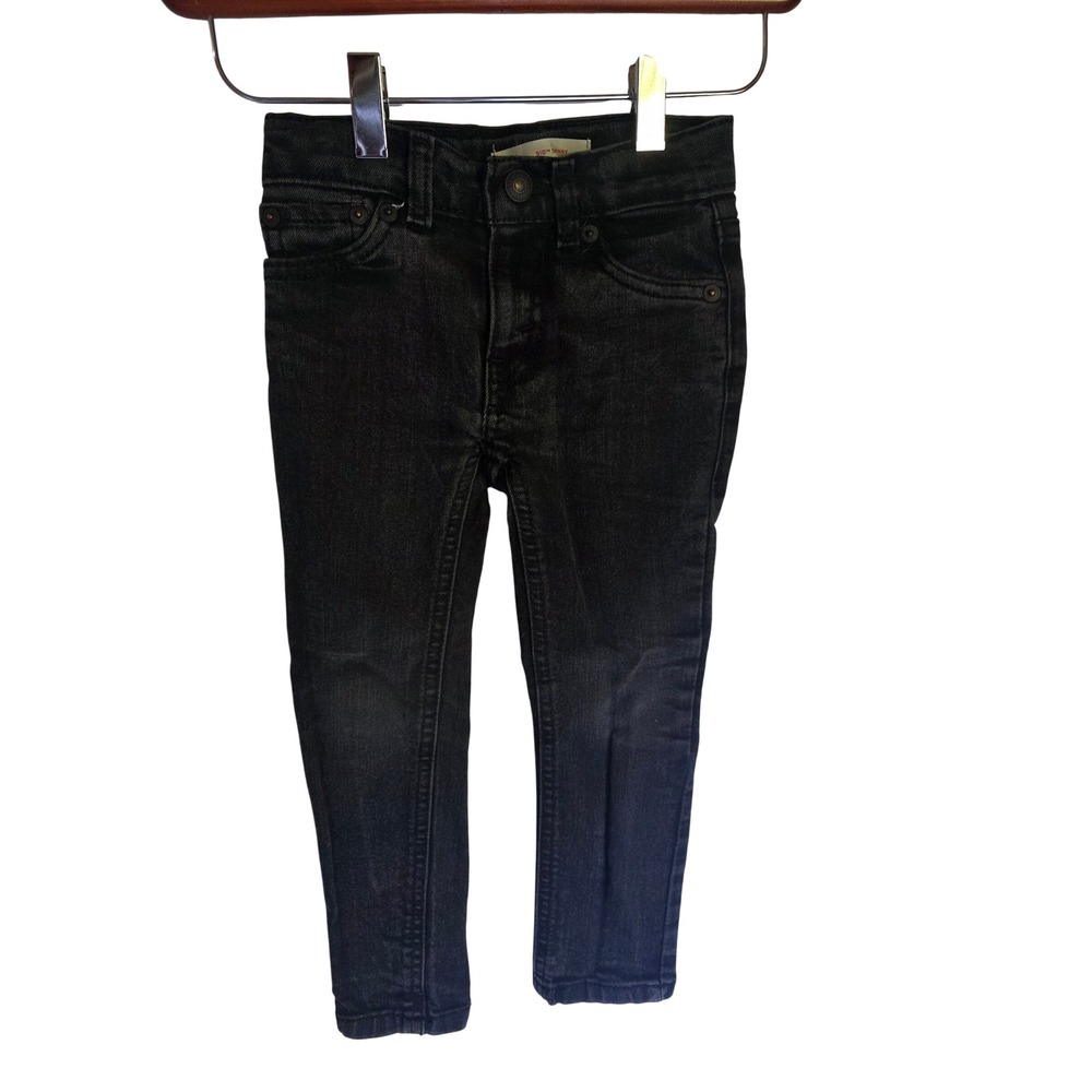 Levis 510 Skinny Jeans Kid Boys 4 Regular Washed Black Denim Pants Adjustable
